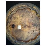 Peacock Motif 3-Piece Plate Set - Made in Egypt - Round Brass Enamel Trays