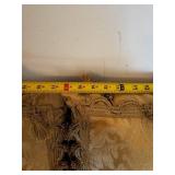 Pair of Gold Damask Tassel-Trim Throw Pillows