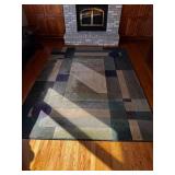 Abstract Geometric Area Rug - Multicolor With Purple Circles