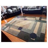 Abstract Geometric Area Rug - Multicolor With Purple Circles