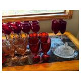 Ruby Red Glassware Collection - Wine Glasses, Goblets & Tumblers