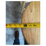 Oak Round Bar Stools (Lot of 2) - 12in Seat Diameter