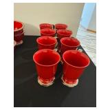 Versailles Redware Dinnerware Set - Scalloped Edge Plates, Bowls, Mugs