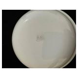 Pair of White Ceramic Bowls with Brown Floral Border