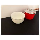 Whirley Pop Popcorn Popper (Red) with White Embossed Bowl