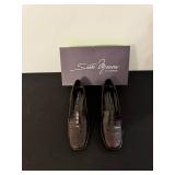 Sesto Meucci Brown Crocodile-Embossed Leather Loafers - Made in Italy - Size 8M (Pair)