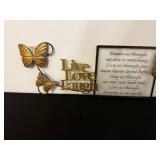 Live Love Laugh Wall Art with Butterfly Accents