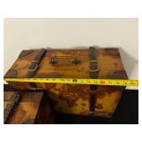 Map-Printed Vintage Travel Trunk Set - 3 Piece Decorative Boxes