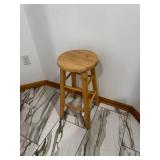Solid Wood Stool - Round Seat, Natural Finish, 26 in Tall, 12 in Diameter