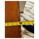 Oak Wood Desk with Four Drawers, Turned Legs, Carved Edge