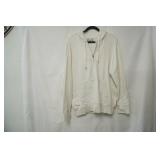 American Eagle White Zip-Up Sweatshirt Size L