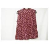 Loft XL Maroon Floral Print Dress Tank Top