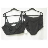 NWT Torrid 2-Piece Black Bikini. Underwire top (size 2-DD/F), High-Waisted Bottoms (size 1)
