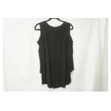 NWT JM Collection Long Sleeve Open Shoulder Black Blouse