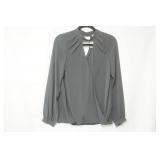 Dark Grey Long Sleeve Dress Blouse. Size S. Standard brand