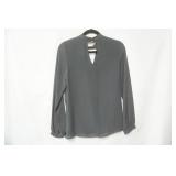 Dark Grey Long Sleeve Dress Blouse. Size S. Standard brand