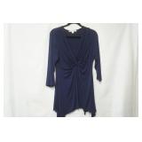 Boston Proper Size M Long Dress Blouse. Navy Blue