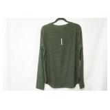 Reebok Size L Dark Green Long Sleeve Shirt