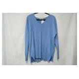 Zenana Light Blue Long Sleeve Knit Top Size L.