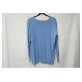 Zenana Light Blue Long Sleeve Knit Top Size L.