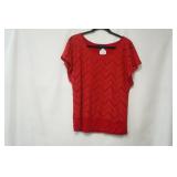 AGB size S. red knit short sleeve blouse