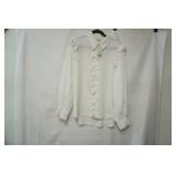 River Island White Button-Up Long Sleeve Blouse. Size 14