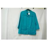 CJ Banks Teal 3/4 Sleeve Blazer. Size 2X