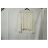 Elie Tahari Size L. White w/lace sleeves blouse.