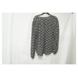 Loft XL Blouse. black and white print