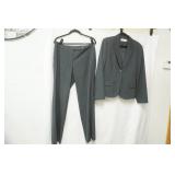 Calvin Klein Size Dark Grey Blazer (sz 14) & Dress Pants (sz 12) (pants suit)