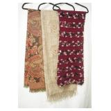 scarves , maroon knitted, tan , multi colored