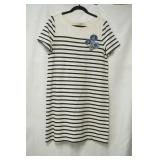 NWT Loft knit black /white stripe dress size m