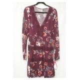 NWT Xhilaration maroon floral dress size L