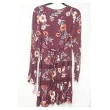 NWT Xhilaration maroon floral dress size L