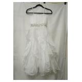 Chic Baby White Tulle Beaded belt dress size 10