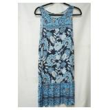 Loft sleeveless blue print dress size mp