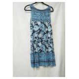 Loft sleeveless blue print dress size mp