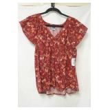 NWT Old Navy Maroon Floral print blouse size L
