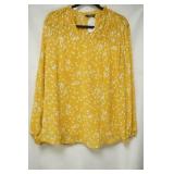 Fashion Yellow dotted blouse size L