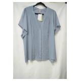 NWT H&M blue pleated blouse size xxl