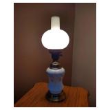 Wooden Table With Lamp