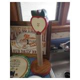 Kitchen Lot - Teapot, Needlework, Paper Towel Holder, Garlic Keeper, and Apple Peeler/Corer/Slicer