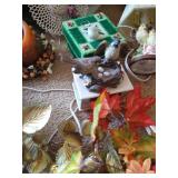 Floral and Decor Lot - Candles, Bird Lamp and Clock, Cute Baskets, Flowers