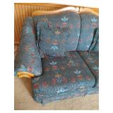 Loveseat with Wooden Accents