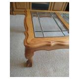 Coffee Table - Wood With Beveled Glass Panes