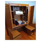 Office Cabinet/Desk With Printer and Supplies