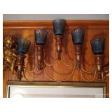 Home Decor Lot - Picture, Wall Sconce, Cherubs