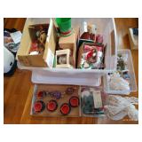 Bin of Christmas Ornaments and Decor