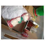 Bin of Christmas Ornaments and Decor