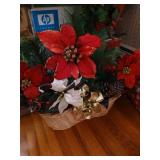 Christmas Floral Baskets, Wreaths, Garland, Musical Carol Clock
